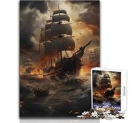 Puzzle de 1000 pièces sur Le thème des Pirates fantastiques pour Adolescents - Jeu éducatif d'observation et Symbolique pour Les fêtes - Dimensions:38x52cm