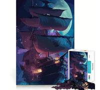 Puzzle de 1000 pièces sur Le thème des Pirates, Paysage Marin, pour Adultes et Adolescents Jouet Anti-Stress Wise Think, pour Les fêtes (50x75cm)