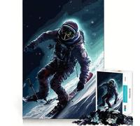 Puzzle de 1000 pièces sur Le thème des planètes et des astronautes skieurs, idéal pour Les Adolescents Jouet Intelligent, Passe-Temps à la Maison, découpe précise, Cadeau attentionné 50x75cm
