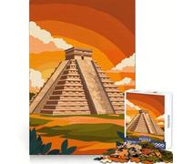 Puzzle de 1000 pièces sur Le thème des Pyramides de Chichen Itza pour Adolescents stratégie,réflexion Facile,détente,Assemblage précis,Cadeau Festif (38x52cm)