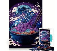 Puzzle de 1000 pièces sur Le thème des Ramen Japonais néon idéal pour Adultes Un Jeu intellectuel apaisant et Relaxant avec des découpes précises et Un Cadeau Parfait pour Les vœux du Père Noël