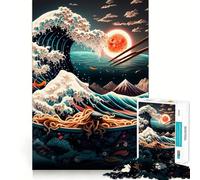 Puzzle de 1000 pièces sur Le thème des Ramen Japonais néon, idéal pour Les Adolescents Jeu de logique mentale Silencieux et précis Découpe Ferme pour Les fêtes de Fin d'année (38x26cm)