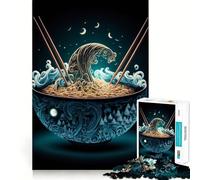 Puzzle de 1000 pièces sur Le thème des Ramen Japonais néon pour Adolescents (38x52cm) Stimule la mémoire, Doux et Relaxant Découpe Lisse Cadeau élégant