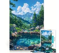 Puzzle de 1000 pièces sur Le thème des Sources thermales Naturelles pour Adultes Jeu cérébral Relaxant Bords Nets Cadeau de qualité supérieure (38x26cm)