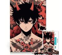 Puzzle de 1000 pièces sur Le thème des Tatouages de démons Anime Jeu créatif et d'habileté Emboîtement Parfait Aucune pièce détachée Activité de Partage et de complicité à Partager en Famille 38x52cm
