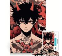 Puzzle de 1000 pièces sur Le thème des Tatouages de démons Anime pour Adolescents Jeu de mémoire Amusant Surface Lisse sans bavures Cadeau d'anniversaire Casse-tête (50x75cm)