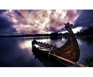 Puzzle de 1000 pièces sur Le thème des Vikings, représentant Un Navire de Pillage amarré (50 x 70 cm).