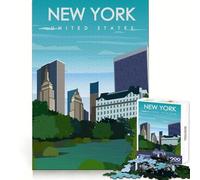 Puzzle de 1000 pièces sur Le thème des Voyages dans l'État de New York Activité relaxante et stimulante Découpe Nette Idée Cadeau de Noël (50x75cm)
