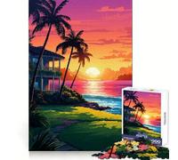 Puzzle de 1000 pièces sur Le thème d'Hawaï,avec Bords Nets,idéal pour Une activité ludique et Facile à Vivre,Cadeau Artistique de Noël (38x52cm)