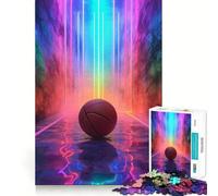 Puzzle de 1000 pièces sur Le thème du Basket-Ball néon pour Adultes, Jeu d'exercice Mental Amusant et décontracté, découpe de précision, Cadeau Artistique 38x52cm