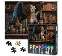 Puzzle de 1000 pièces sur le thème du dragon pour adultes - Concept de lecture et de fantaisie, design vibrant de livre et de puzzle, puzzle pour adulte stimulant pour affichage 50 x 70 cm