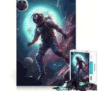 Puzzle de 1000 pièces sur Le thème du Football des astronautes et des planètes idéal pour Les Adolescents Stimule la mémoire Calme et apaisant Découpe de qualité supérieure Un (38x52cm)