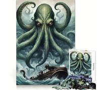 Puzzle de 1000 pièces sur Le thème du Kraken, Monstre mythologique, pour Adolescents Un pour développer sa mémoire, se détendre et s'amuser (38x26cm)