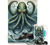 Puzzle de 1000 pièces sur Le thème du Kraken, Monstre mythologique, pour Adolescents Un pour développer sa mémoire, se détendre et s'amuser (38x26cm)