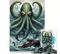 Puzzle de 1000 pièces sur Le thème du Kraken, Monstre mythologique, pour Adultes Jeu de logique, détente et Divertissement, pour Les vœux du Père Noël (50x75cm)