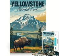 Puzzle de 1000 pièces sur Le thème du Parc National de Yellowstone pour Adultes Un Jeu d'enfant pour stimuler l'esprit,Une activité et,découpée au Laser avec des matériaux de qualité supérieure