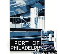 Puzzle de 1000 pièces sur Le thème du Port de Philadelphie pour Adolescents Jeu intellectuel Amusant et léger Découpe Fine Cadeau de Noël Unique (38x52cm)