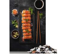 Puzzle de 1000 pièces sur Le thème du Saumon et du Sushi, Puzzle en Bois pour Adultes, Anti-Stress, 1000 pièces (75 x 50 cm).