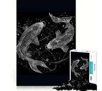 Puzzle de 1000 pièces sur Le thème du Signe du Zodiaque Poissons pour Adultes Renforce la mémoire, soulage Le Stress, qualité supérieure, Cadeau d'anniversaire (38x52cm)
