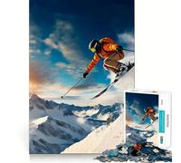 Puzzle de 1000 pièces sur Le thème du Ski Vintage pour Adolescents, Jouet cognitif, Plaisir Lent, Bordure Premium, Cadeau du Père Noël 50x75cm