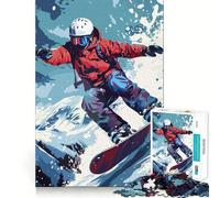 Puzzle de 1000 pièces sur Le thème du Snowboard et du Ski pour Adolescents, Collection Recall Upgrade Calm Relax Clear Cut Art (38x52cm)