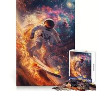 Puzzle de 1000 pièces sur Le thème du Surf Spatial et des astronautes,idéal pour Les Adolescents entraînement de la réflexion,apaisement de l'esprit,Amusement,découpe Uniforme,Cadeau de Noël Original