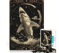 Puzzle de 1000 pièces sur Le thème du Tarot du Requin Blanc Jeu de mémoire Amusant Bords Lisses,Assemblage Parfait Une façon divertissante d'occuper Son Temps Libre (50x75cm)