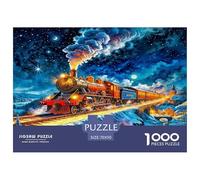 Puzzle de 1000 pièces sur Le thème du Train à Vapeur - Train Cosmique Galactique psychédélique et Magique pour Hommes et Femmes - Jeu éducatif en Papier recyclé - 70 x 50 cm / 1000 pièces