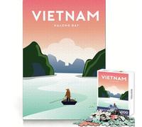 Puzzle de 1000 pièces sur Le thème du Vietnam, idéal pour Le développement cérébral des Adultes, Un Passe-Temps apaisant et Facile à Assembler, Un Cadeau de Noël idéal (38x52cm)