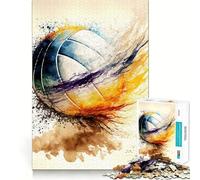 Puzzle de 1000 pièces sur Le thème du Volley-Ball à l'aquarelle pour Adolescents activité ludique et stimulante pour stimuler l'esprit,découpe de Haute précision,Pause mentale apaisante (38x26cm)