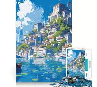 Puzzle de 1000 pièces sur Le thème d'un Village de pêcheurs (38x26cm) Jeu de Concentration mentale pour Adolescents Découpe de précision et Bords Lisses Idée Cadeau pour Noël