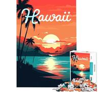 Puzzle de 1000 pièces sur Le thème Tropical d'Hawaï idéal pour Un Jeu éducatif Un Apprentissage ludique Un Cadeau d'anniversaire ou Une décoration intérieure (Dimensions 38x26cm)
