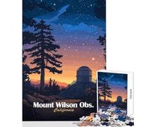 Puzzle de 1000 pièces sur l'observatoire du Mont Wilson Un Jeu éducatif idéal pour s'amuser en Famille Comprend Une Affiche et Une fiche de Questions-réponses Dimensions 38x26cm