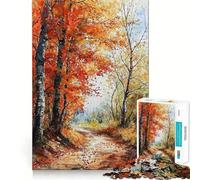 Puzzle de 1000 pièces sur Toile « Sentier d'automne » (50x75cm) Jeu de logique et de réflexion Cadeau Artistique de Noël