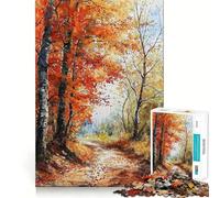 Puzzle de 1000 pièces sur Toile « Sentier d'automne »,Jeu de logique et de réflexion,détente et Divertissement,Cadeau Artistique de Noël (38x26cm)