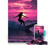 Puzzle de 1000 pièces Surfer Girl pour Adolescents Stimule la mémoire Détente et Amusement Bords précis Cadeau attentionné 38x52cm