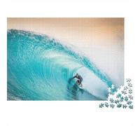 Puzzle de 1000 pièces « Surfeur sur Une Vague » : Un Surfeur au cœur de l'océan. Jeu éducatif pour Adultes, Belle décoration, Niveau de difficulté Stimulant. 38 x 26 cm. Cadeau Parfait.