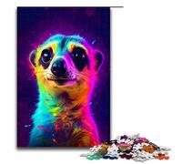 Puzzle de 1000 pièces Suricate néon en Bois pour Adultes 75 x 50 cm Idéal comme Cadeau de Noël