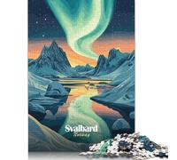 Puzzle de 1000 pièces Svalbard Aurores Boréales pour Adultes, en Carton, 38 x 26 cm, idéal pour se détendre.
