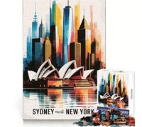 Puzzle de 1000 pièces Sydney Rencontre New York pour Adolescents Un Puzzle Amusant et Relaxant pour développer sa mémoire et créer Une Belle Surprise 50x75cm