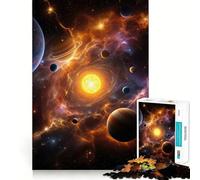 Puzzle de 1000 pièces Système Solaire et nébuleuse dans l'espace pour Adolescents, Jeu de logique mentale, Silencieux et précis, idéal pour Les vœux de Noël (38x52cm)