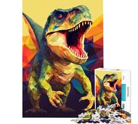 Puzzle de 1000 pièces T-Rex Rugissant en colère Jouet éducatif et ludique Jeu Impossible Idéal pour Passer Le Temps à la Maison Cadeau d'anniversaire (Dimensions 75x50cm)