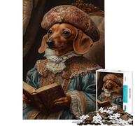 Puzzle de 1000 pièces Teckel Noble Érudit Activités Amusantes à la Maison mais Jeu Impossible Amusant et Humoristique pour Les 14 Ans et Plus (38x52cm)