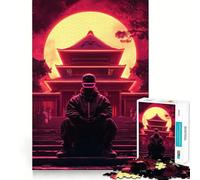 Puzzle de 1000 pièces Temple Cyberpunk Néon pour Adolescents, Jouet Intelligent et Amusant, œuvre d'art aux Contours Nets (38x52cm)