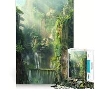 Puzzle de 1000 pièces Temple de la Jungle Antique Jeu de mémoire Amusant et sans bavures Surface Lisse Un défi divertissant pour Les Loisirs (38x26cm)