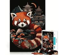 Puzzle de 1000 pièces Temple du Panda Rouge pour Adolescents, Jeu Intelligent, découpe précise, Cadeau Exquis (50x75cm)