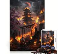 Puzzle de 1000 pièces Temple en feu avec Adolescents samouraïs »,Exercice cérébral,découpe de précision,Cadeau de Noël idéal (38x26cm)