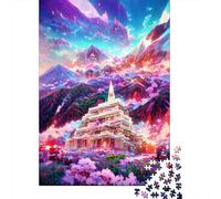 Puzzle de 1000 pièces "Temple In The Mountain", cadeaux de Noël, puzzle en papier pour adolescents, puzzles amusants de 1000 pièces (38 x 26 cm)