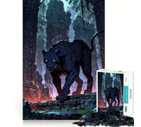 Puzzle de 1000 pièces Temple Panther Guardian pour Adultes, Jeu intellectuel et Relaxant, pièce d'art de qualité 38x52cm