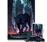 Puzzle de 1000 pièces Temple Panther Guardian pour Adultes, Jeu intellectuel et Relaxant, pièce d'art de qualité 38x52cm